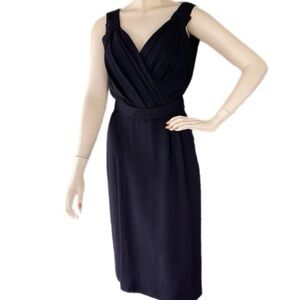 Vintage 60s Sleeveless Black Formal Dress